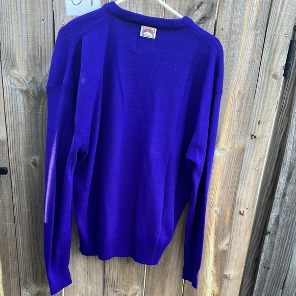Vtg 90s Colorado Rockies Purple Knit V-Neck Sweater Mens XL Retro MLB Baseball - Picture 5 of 6